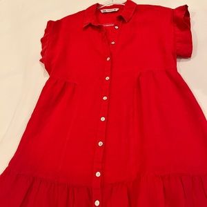 Zara linen shirt dress